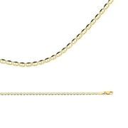 Mariner Necklace Solid 14k Yellow Gold Anchor Chain Flat Link Polished Finish Thin, 2.7 mm - 16 inch