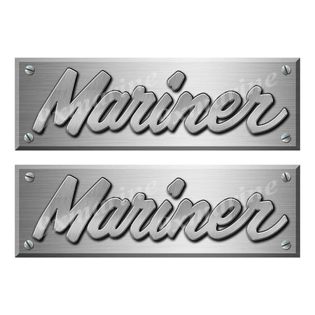 Mariner Old Style Boat Stickers Brushed Metal Look - 10" long