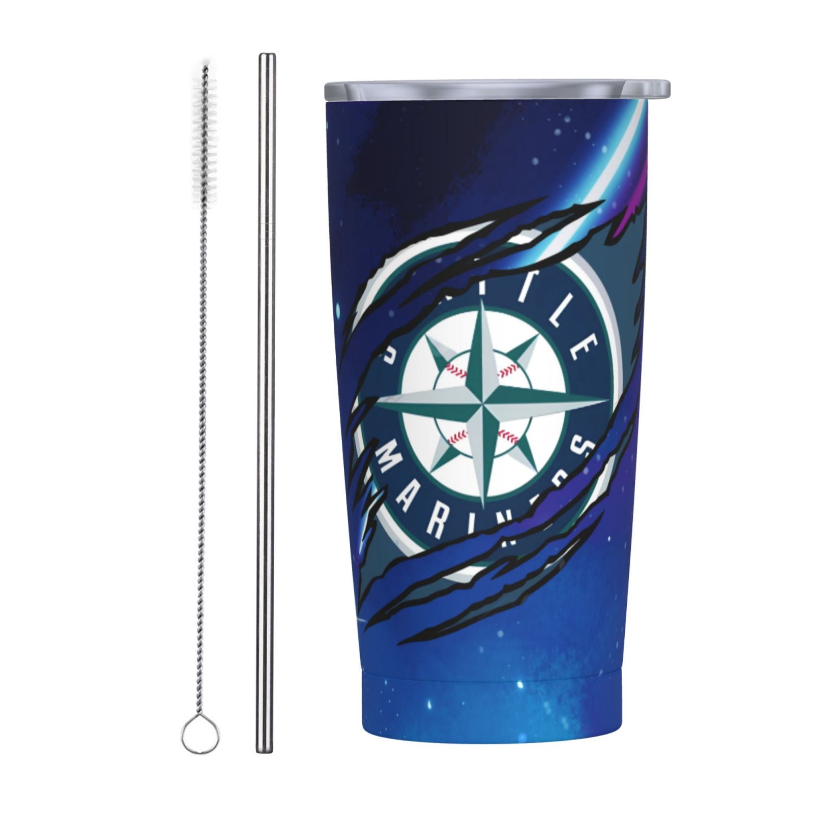 Mariners Cups Mariners 2025 Custom Team Logo 20oz Car Straw Cup | Vacuum Insulated ...