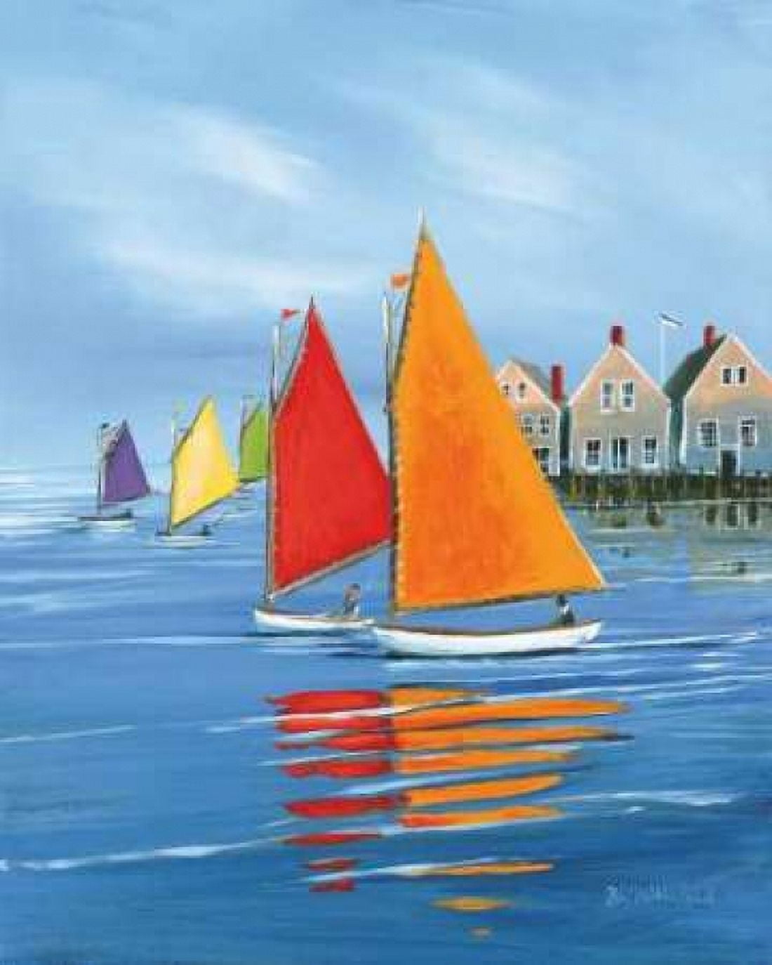 Mariners Landing Canvas Art - Sally Caldwell Fisher (24 x 30)
