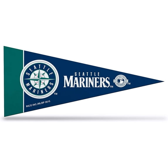 Mariners Mini Pennant - 1 Pennant Per Pack - Licensed By Rico, 4" x 9"