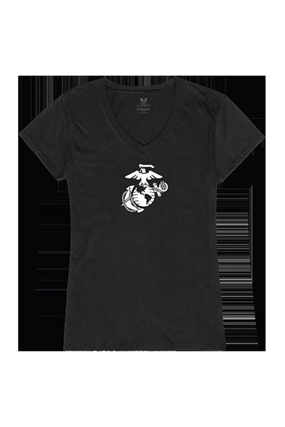 Marines 3 Graphic V-Neck T-Shirt, Black - Extra Large