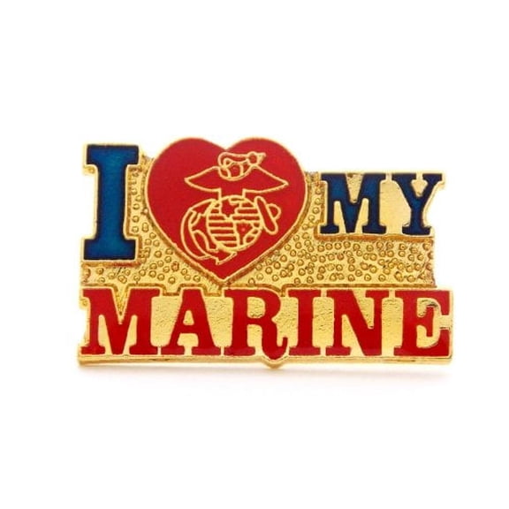 Marines Corps USMC EGA I Love My Marine Lapel Hat Pin Military PPM607