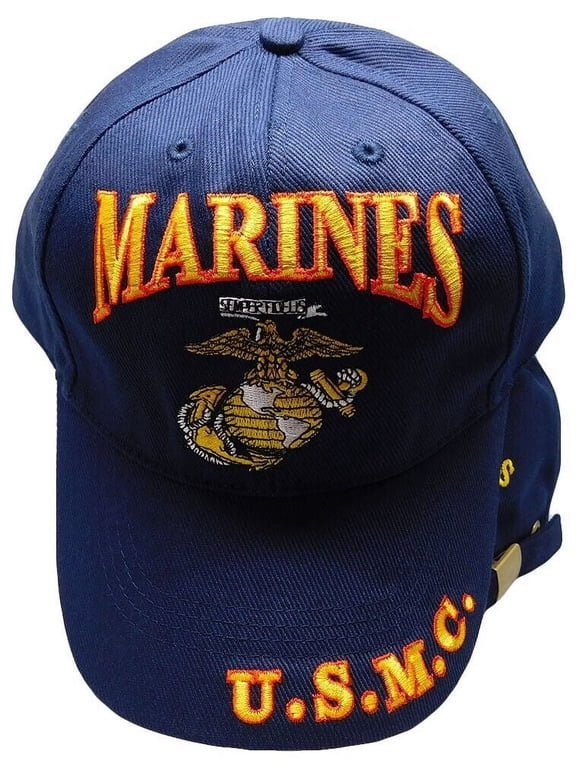 Marines EGA U.S.M.C. Semper Fi Navy Blue Embroidered Cap Hat Officially Licensed