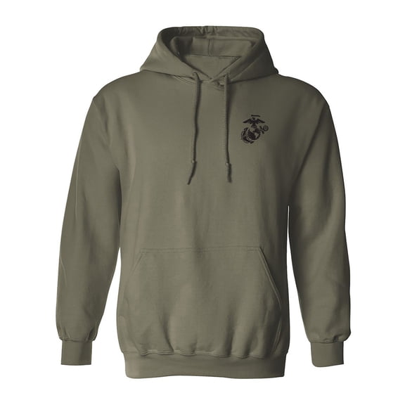 Marines Emblem left chest Adult Hooded Sweatshirt