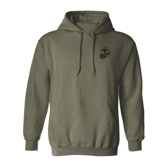 Marines Emblem left chest Adult Hooded Sweatshirt