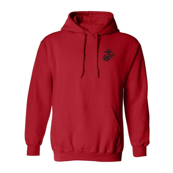 Marines Emblem left chest Adult Hooded Sweatshirt