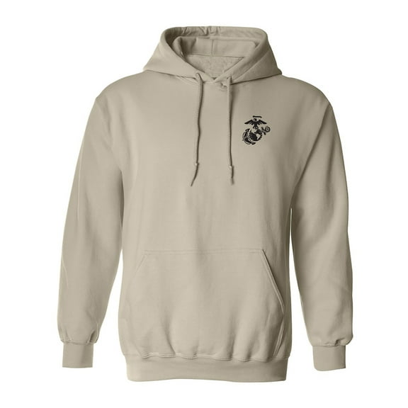 Marines Emblem left chest Adult Hooded Sweatshirt