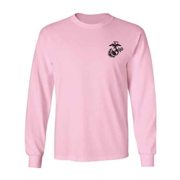 Marines Emblem left chest Adult Long Sleeve T-shirt