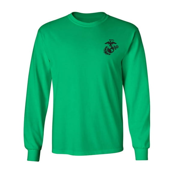 Marines Emblem left chest Adult Long Sleeve T-shirt
