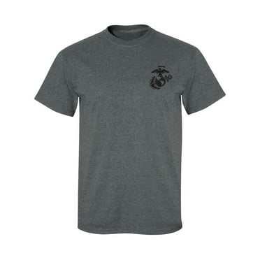 Marines Emblem left chest Adult Short Sleeve T-shirt