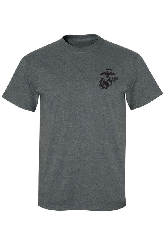Marines Emblem left chest Adult Short Sleeve T-shirt