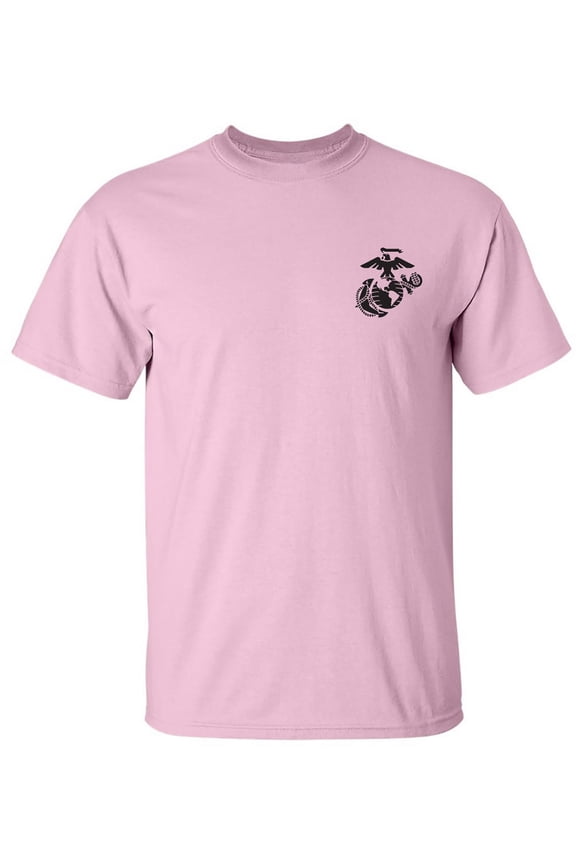 Marines Emblem left chest Adult Short Sleeve T-shirt