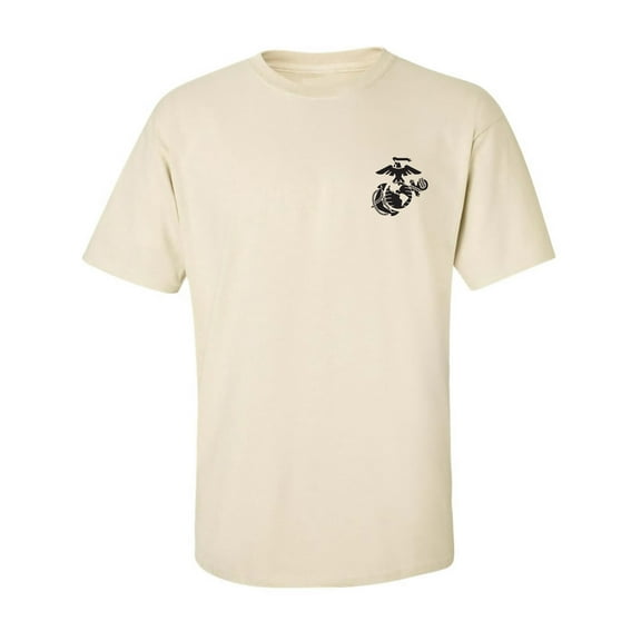 Marines Emblem left chest Adult Short Sleeve T-shirt