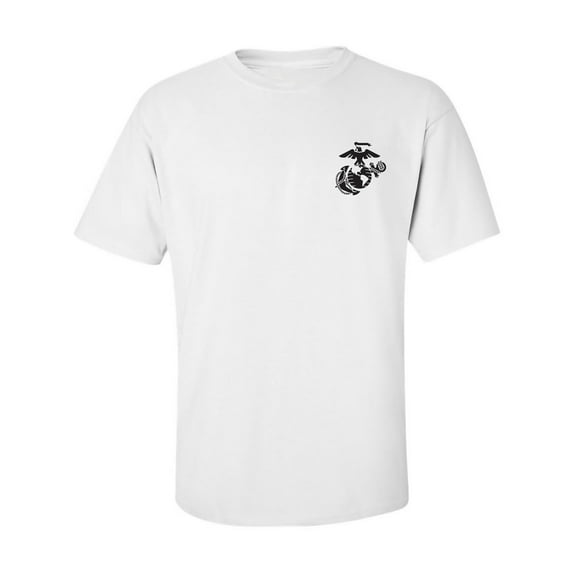 Marines Emblem left chest Adult Short Sleeve T-shirt
