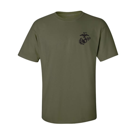 Marines Emblem left chest Adult Short Sleeve T-shirt