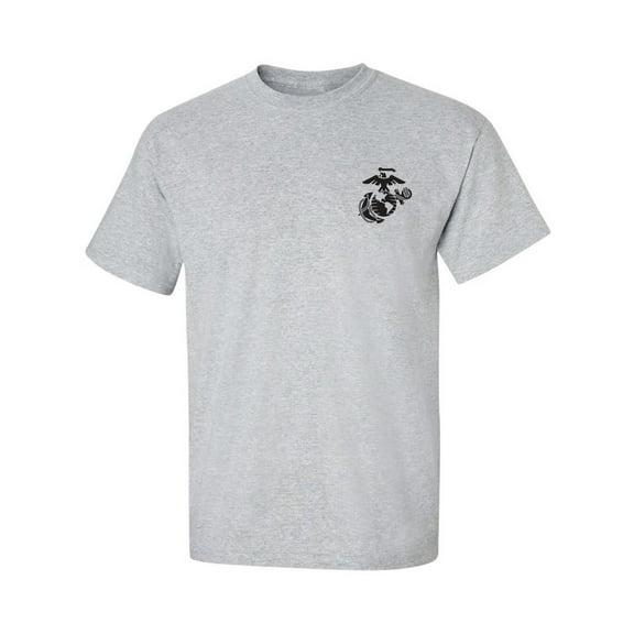Marines Emblem left chest Adult Short Sleeve T-shirt