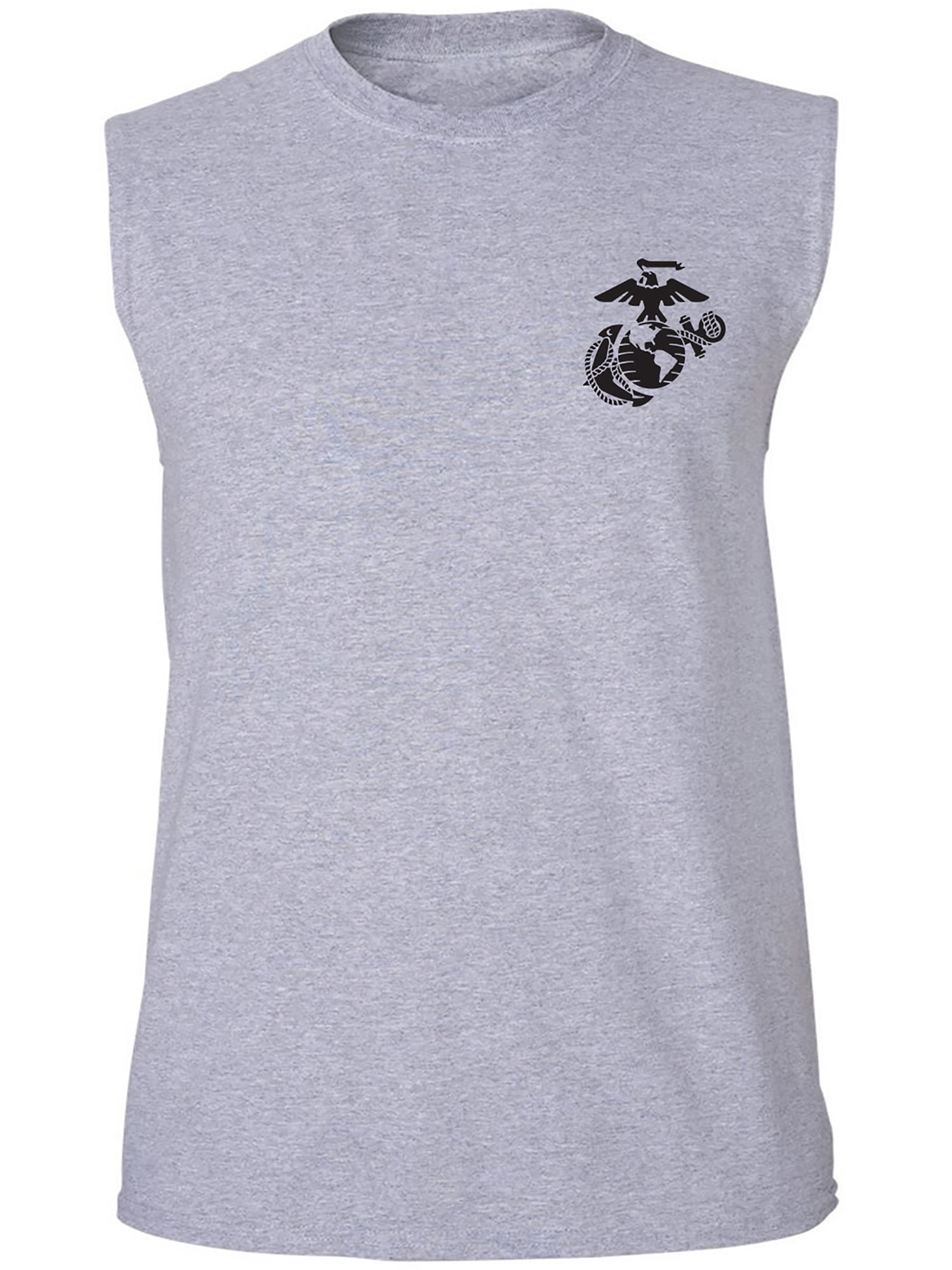 Zerogravitee Marines Emblem Crewneck Sweatshirt - Left Chest Print, Officially Licensed USMC Apparel