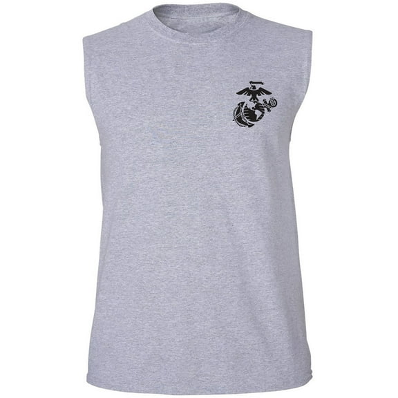 Marines Emblem left chest Adult Sleeveless Tee
