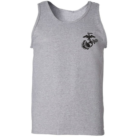 Marines Emblem left chest Adult Tank Top