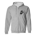 thumbnail image 1 of Marines Emblem left chest Full-Zip Hooded Sweatshirt in Gray, 1 of 3