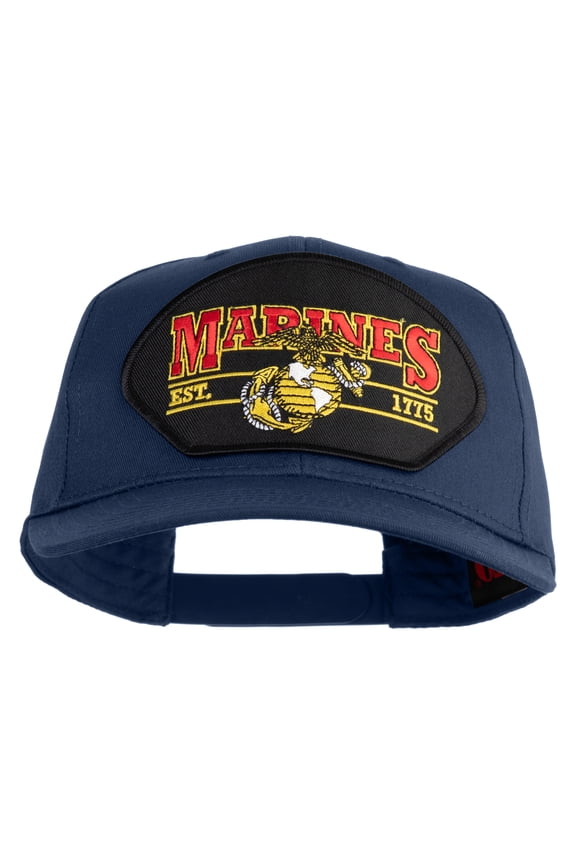 Marines Est. 1775 Patched Solid Cotton Twill Pro Style Cap - Navy OSFM