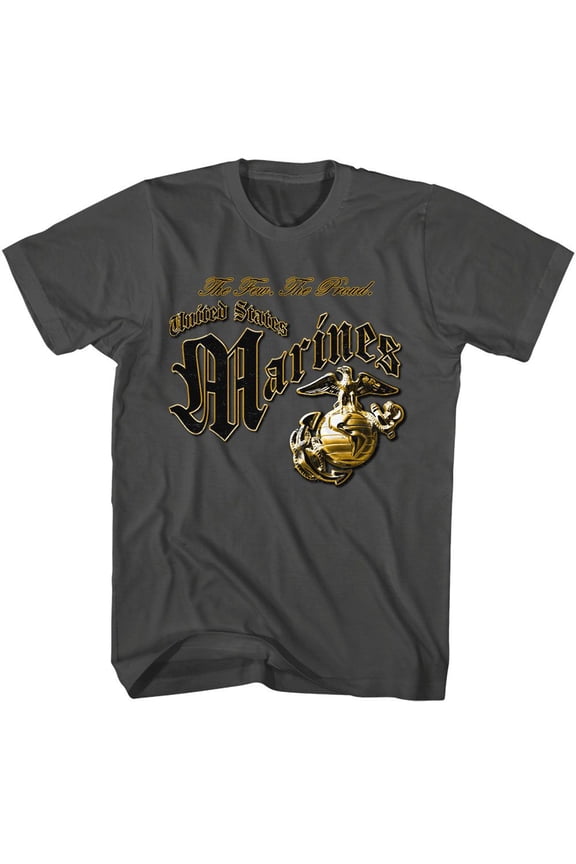 Marines Few Proud Enlisted Logo Smoke Adult T-Shirt 2Xl