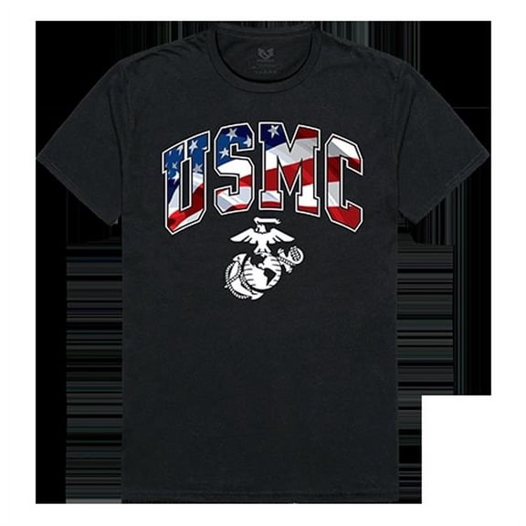 Marines Flag Letter Tee - Black - Small