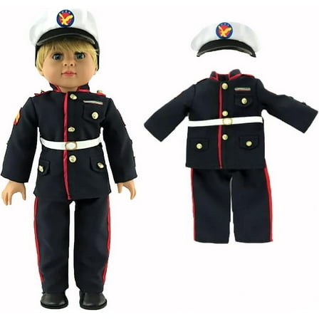 Marines Formal Suit -Compatible with 18" American Girl Dolls, Madame Alexander, Our Generation, etc. | 18 Inch Doll Clothes