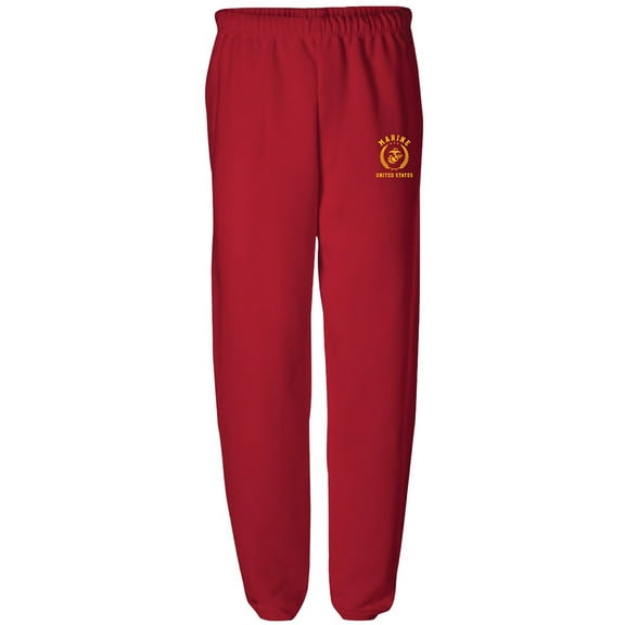 Marines Gold Crest Elastic Bottom Sweatpants with gold print