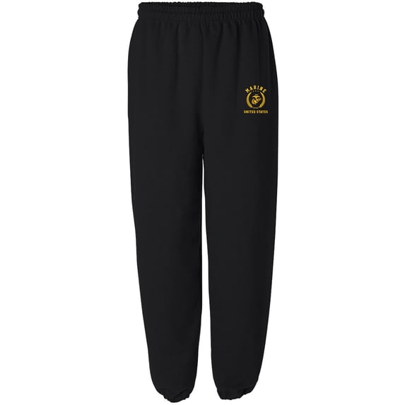 Marines Gold Crest Elastic Bottom Sweatpants with gold print
