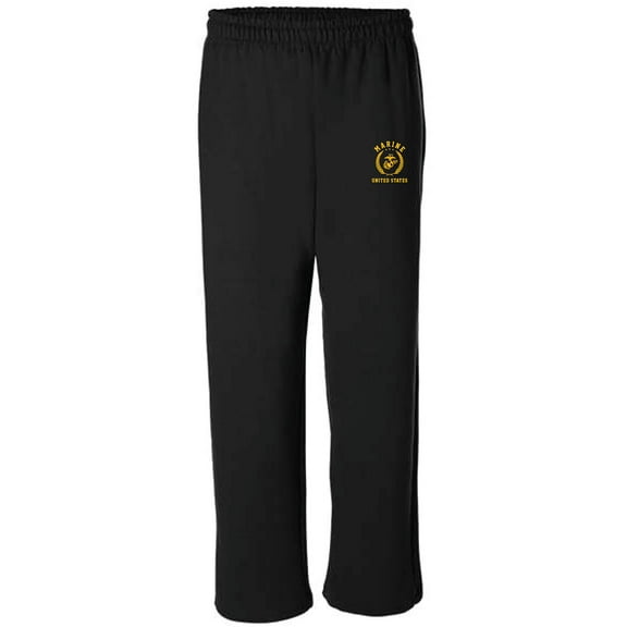 Marines Gold Crest Open Bottom Sweatpants with gold print