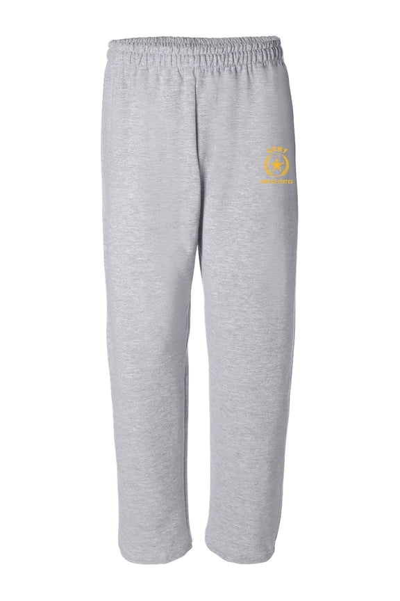 Marines Gold Crest Open Bottom Sweatpants with gold print