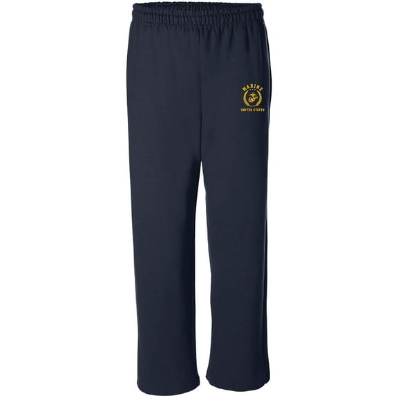 Marines Gold Crest Open Bottom Sweatpants with gold print