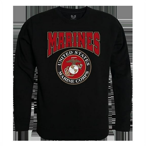 Marines Graphic Crew Neck Sweatshirt, Black - 2X