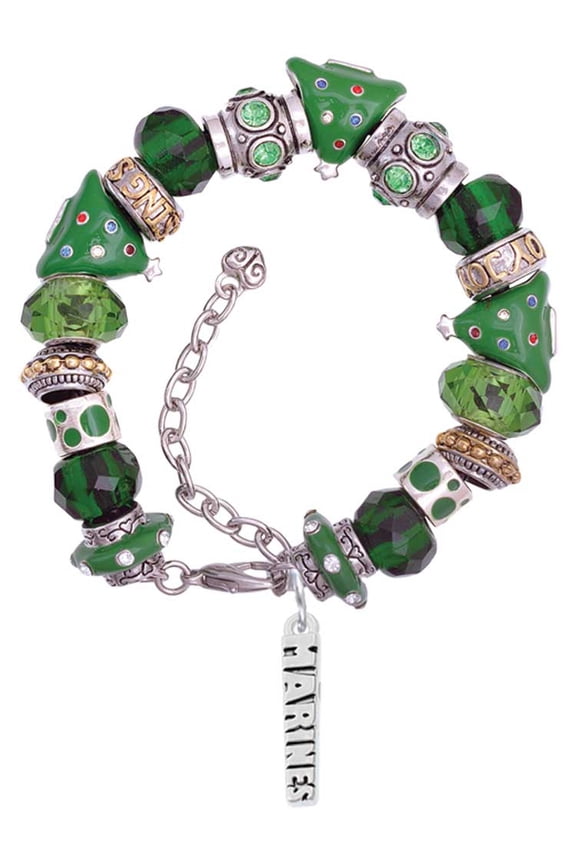 Marines Green Christmas Bead Bracelet