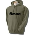 thumbnail image 1 of Marines Hooded Sweatshirt in Military Green, 1 of 3