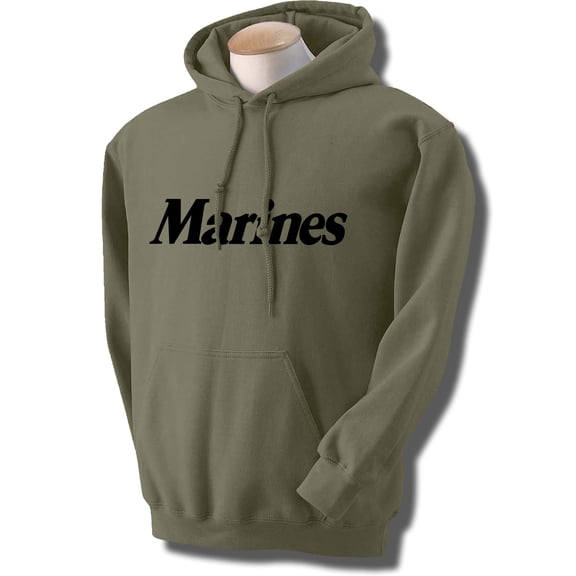 Marines Hooded Sweatshirt in Military Green