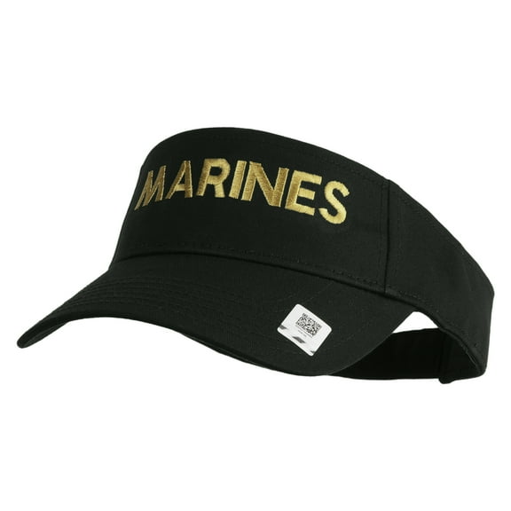 Marines Letter Design Embroidered Cotton Twill Sun Visor - Dk Green OSFM