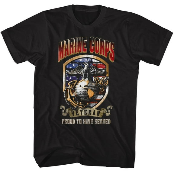 Marines Proud To Have Served Black Adult T-Shirt Xl
