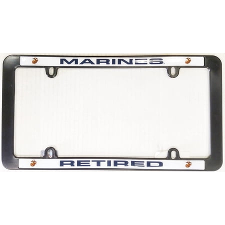 Marines RETIRED Black Plastic License Plate Frame Tag Cover United States Marine Corp Military price history and forecast - Stockdale Does Not Apply