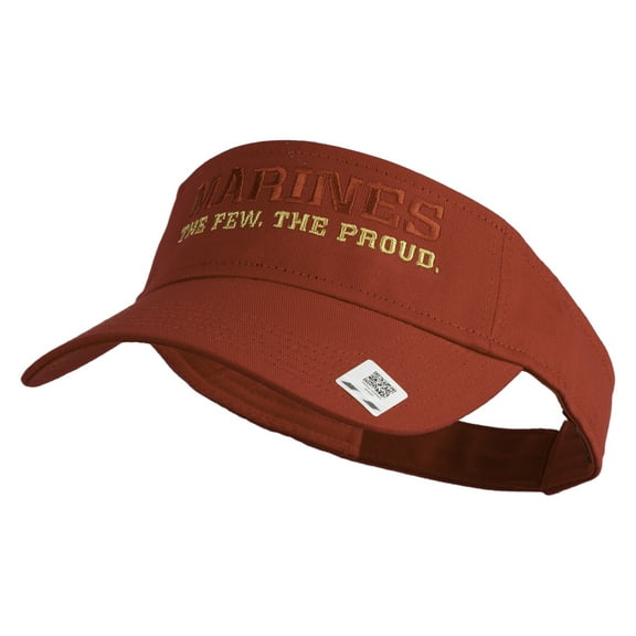 Marines The Few The Proud Design Embroidered Cotton Twill Sun Visor - Red OSFM
