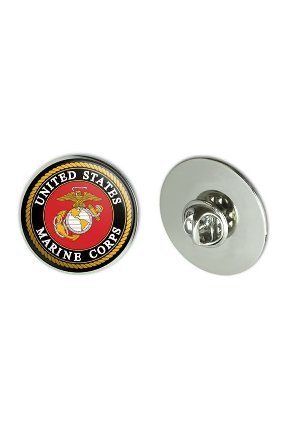 Marines USMC Emblem Black Yellow Red Officially Licensed Metal 1.1" Tie Tack Hat Lapel Pin Pinback
