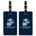 thumbnail image 1 of Marines USMC The Few The Proud Blue White Officially Licensed Luggage ID Tags Suitcase Carry-On Cards - Set of 2, 1 of 6