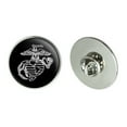 thumbnail image 1 of Marines USMC White on Black Eagle Globe Anchor Logo Officially Licensed Metal 1.1" Tie Tack Hat Lapel Pin Pinback, 1 of 8