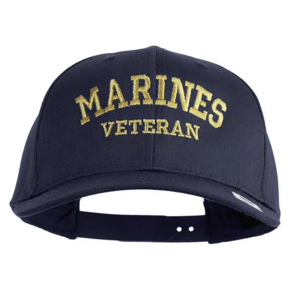 Marines Veteran Embroidered Solid Cotton Twill Pro Style Cap - Navy OSFM