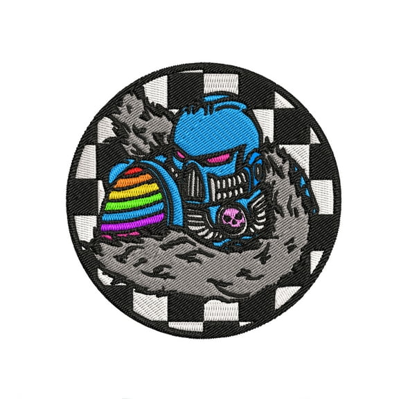 Marines Warhammer 40k Embroidered Patch Iron-On Applique, Cosplay Vest Clothing Badge Back Packs Uniform, Geeks & Gamers, Table Top, Anime, Cartoon, Grim Dark DIY