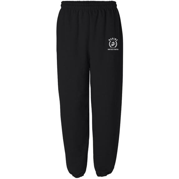 Marines White Crest Elastic Bottom Sweatpants with white print