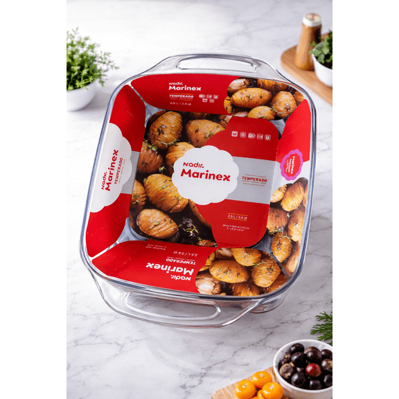 Marinex 2.6 Quart Tempered Glass Baking Dish, Durable, Even Heating