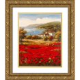 thumbnail image 1 of Marino 12x14 Gold Ornate Wood Framed with Double Matting Museum Art Print Titled - Poppy Harbor, 1 of 4